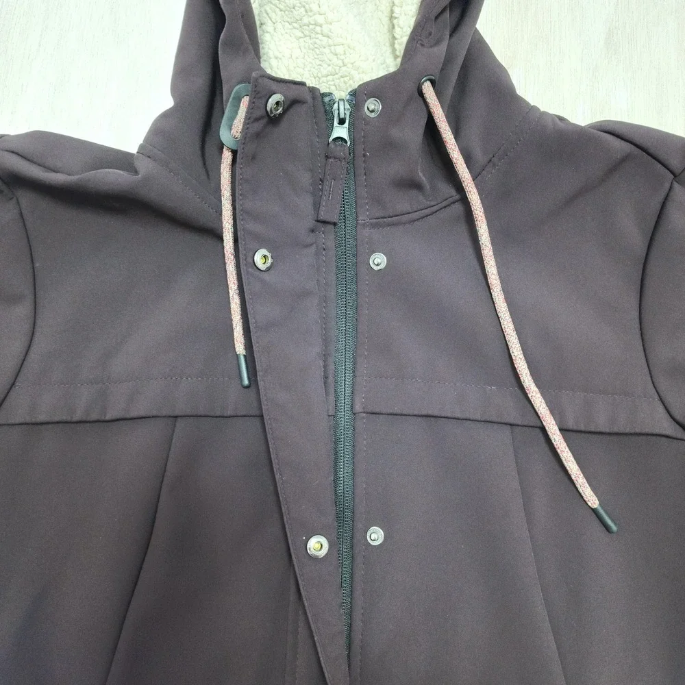 Free Country Softshell Jacket Womens Small dark Plum Hooded Water wind resistand